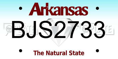BJS2733 Arkansas License Plate
