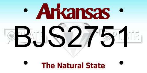 BJS2751 Arkansas License Plate