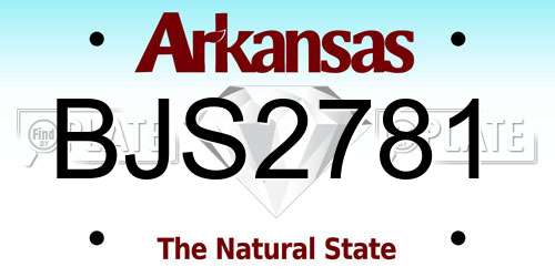 BJS2781 Arkansas License Plate