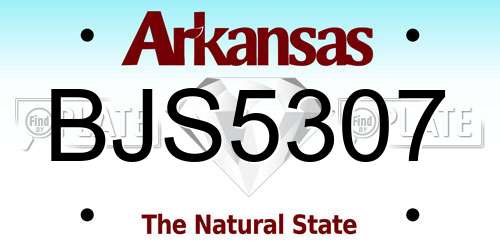 BJS5307 Arkansas License Plate