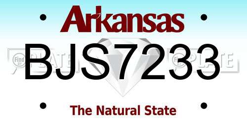 BJS7233 Arkansas License Plate