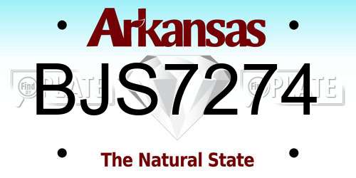 BJS7274 Arkansas License Plate