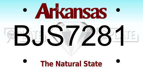 BJS7281 Arkansas License Plate