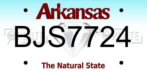 BJS7724 Arkansas License Plate