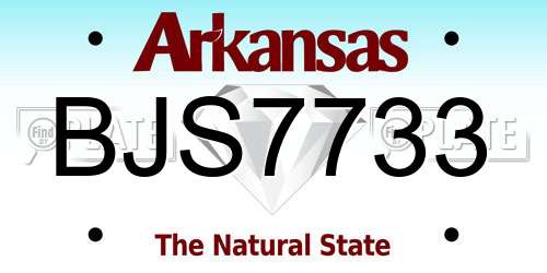 BJS7733 Arkansas License Plate