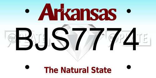 BJS7774 Arkansas License Plate