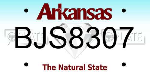 BJS8307 Arkansas License Plate