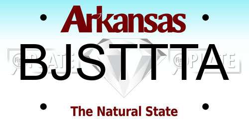 BJSTTTA Arkansas License Plate
