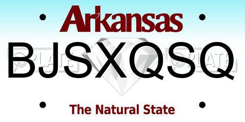 BJSXQSQ Arkansas License Plate