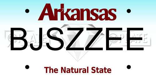 BJSZZEE Arkansas License Plate