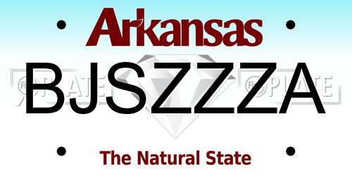 BJSZZZA Arkansas License Plate
