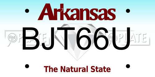 BJT66U Arkansas License Plate