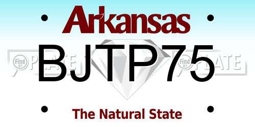 BJTP75 Arkansas License Plate