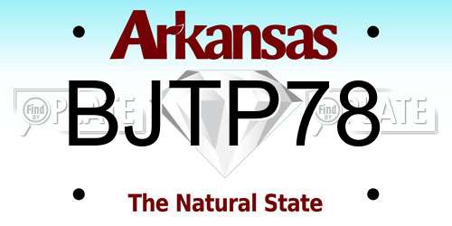 BJTP78 Arkansas License Plate