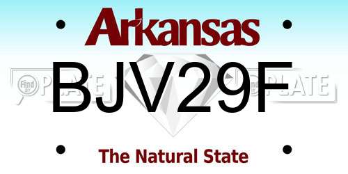 BJV29F Arkansas License Plate