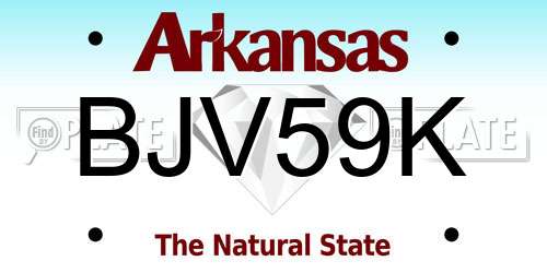 BJV59K Arkansas License Plate