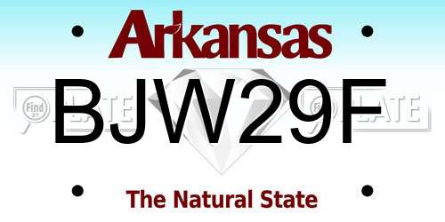 BJW29F Arkansas License Plate