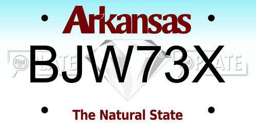 BJW73X Arkansas License Plate