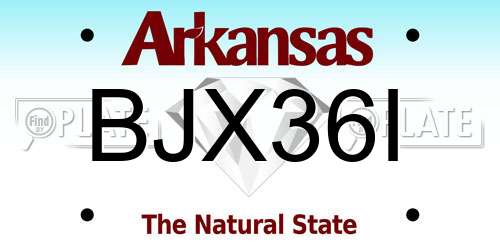 BJX36I Arkansas License Plate