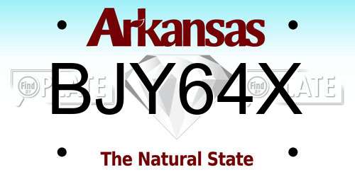 BJY64X Arkansas License Plate