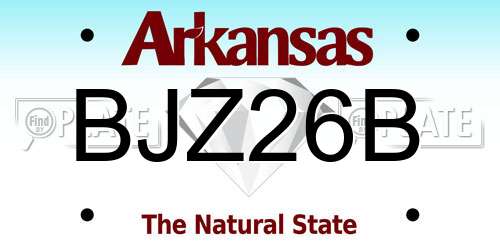 BJZ26B Arkansas License Plate