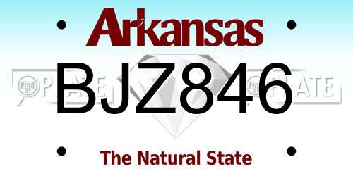 BJZ846 Arkansas License Plate