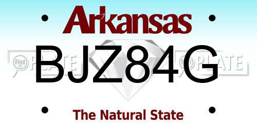 BJZ84G Arkansas License Plate