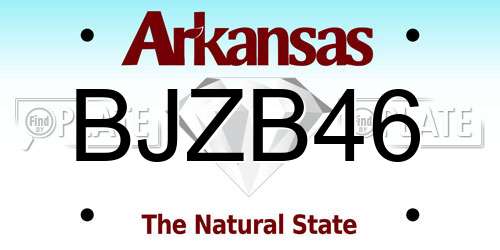BJZB46 Arkansas License Plate