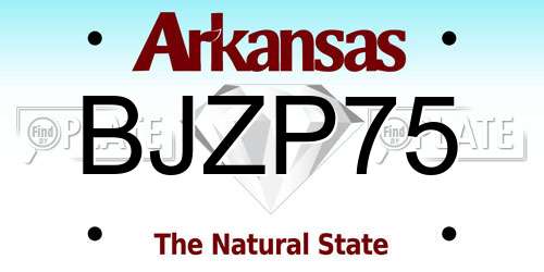 BJZP75 Arkansas License Plate