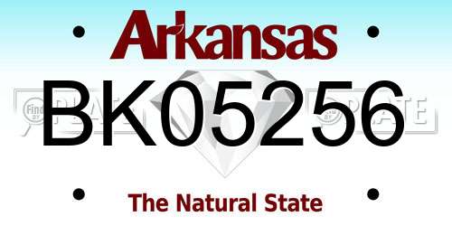 BK05256 Arkansas License Plate