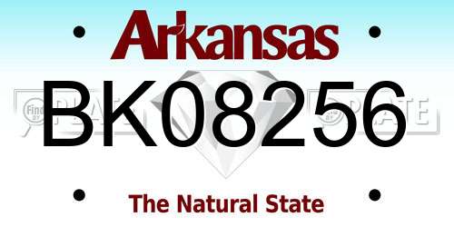 BK08256 Arkansas License Plate