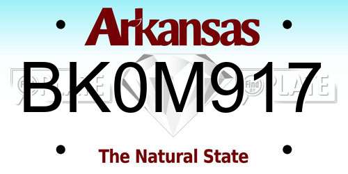 BK0M917 Arkansas License Plate