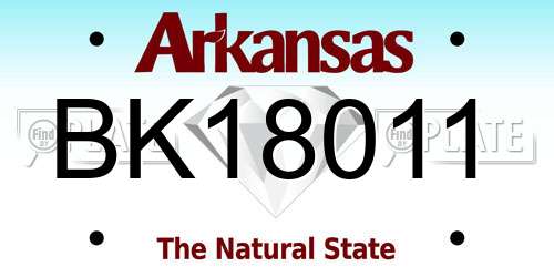 BK18011 Arkansas License Plate