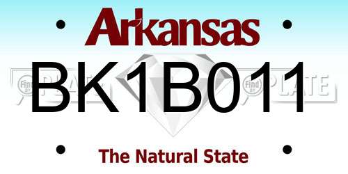 BK1B011 Arkansas License Plate