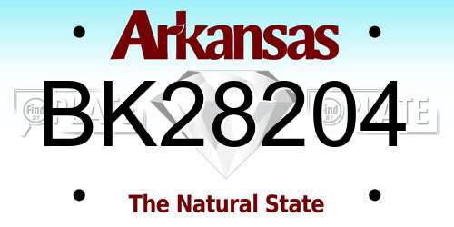 BK28204 Arkansas License Plate