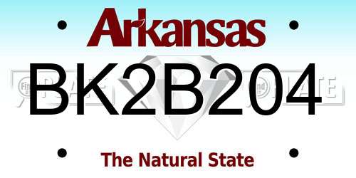 BK2B204 Arkansas License Plate