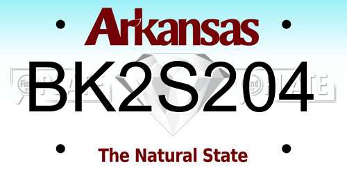 BK2S204 Arkansas License Plate