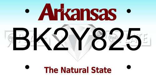 BK2Y825 Arkansas License Plate