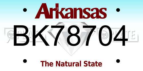 BK78704 Arkansas License Plate