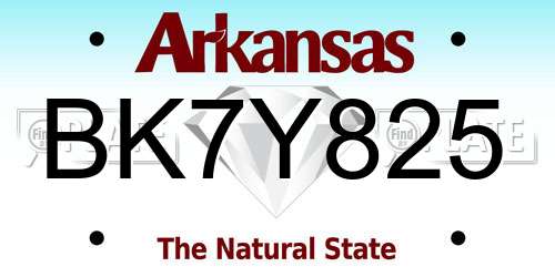 BK7Y825 Arkansas License Plate