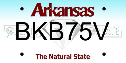 BKB75V Arkansas License Plate