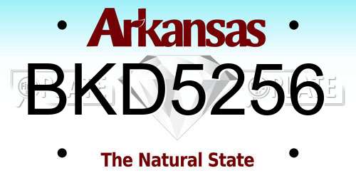 BKD5256 Arkansas License Plate