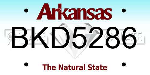 BKD5286 Arkansas License Plate