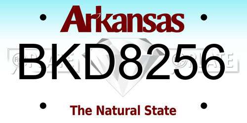 BKD8256 Arkansas License Plate
