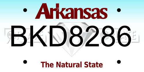 BKD8286 Arkansas License Plate