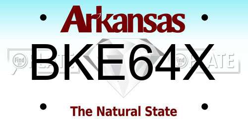 BKE64X Arkansas License Plate