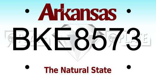 BKE8573 Arkansas License Plate