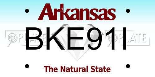 BKE91I Arkansas License Plate