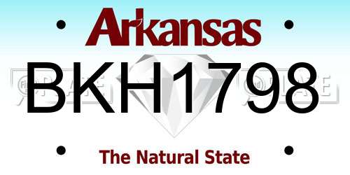 BKH1798 Arkansas License Plate