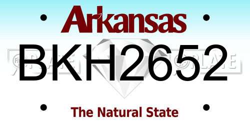 BKH2652 Arkansas License Plate